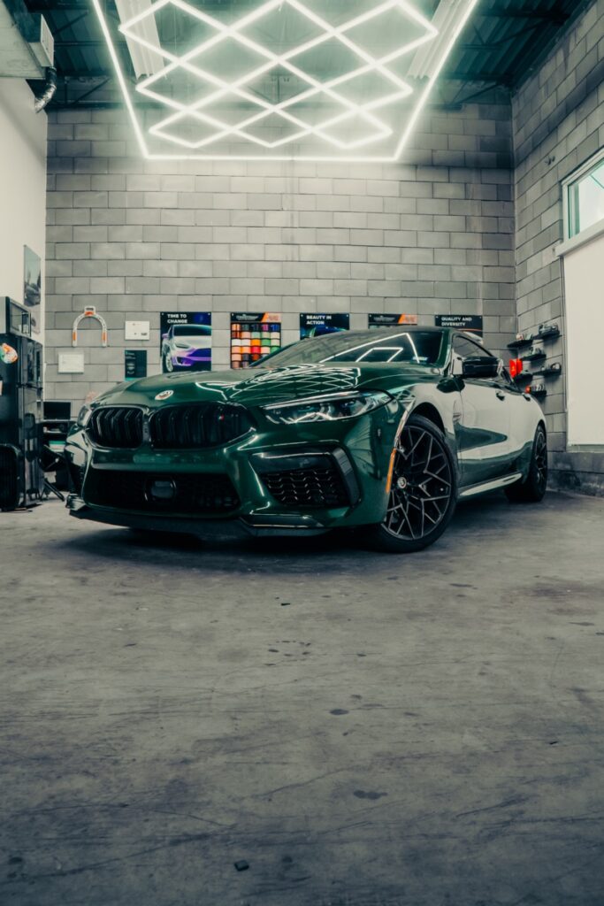 dark green car wrap