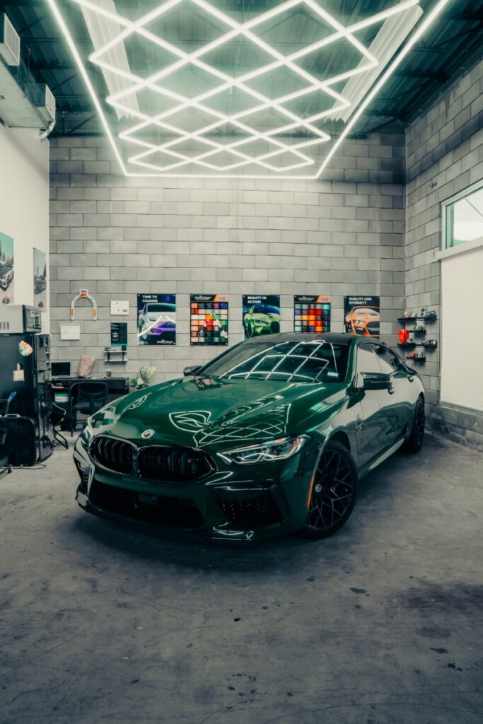 dark green car wrap