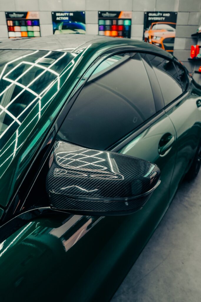 dark green car wrap