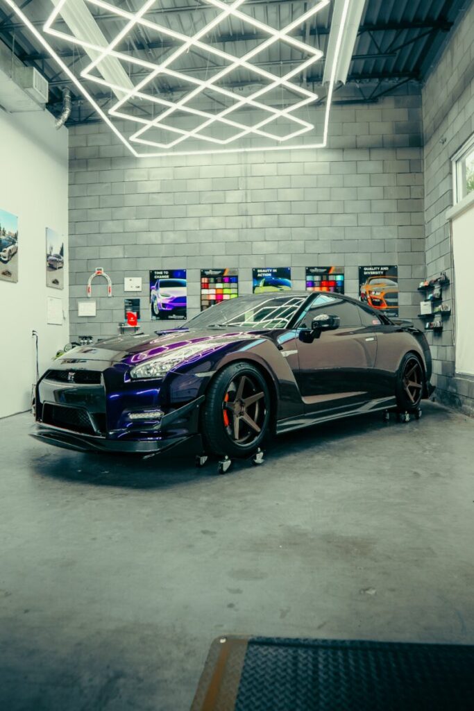 purple car wrap