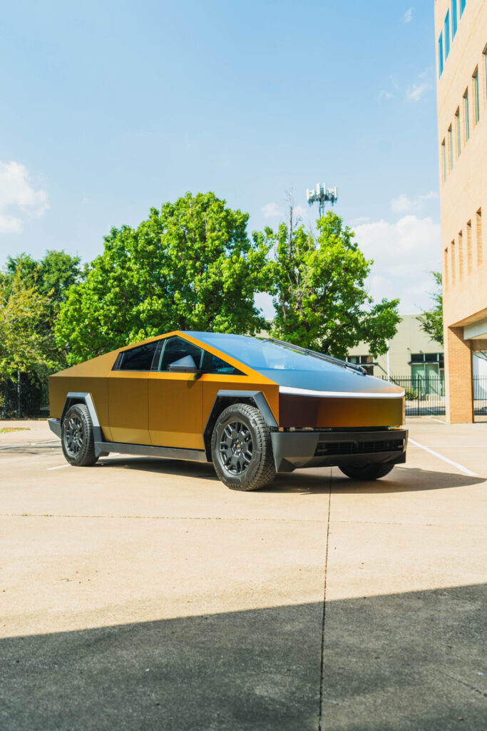 Orange Cybertruck Wrap